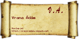 Vrana Ádám névjegykártya